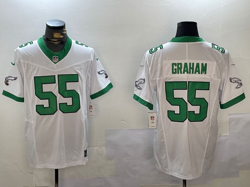 Men Philadelphia Eagles #55 Graham White Three generation 2024 Nike Limited NFL Jersey style 1->philadelphia eagles->NFL Jersey